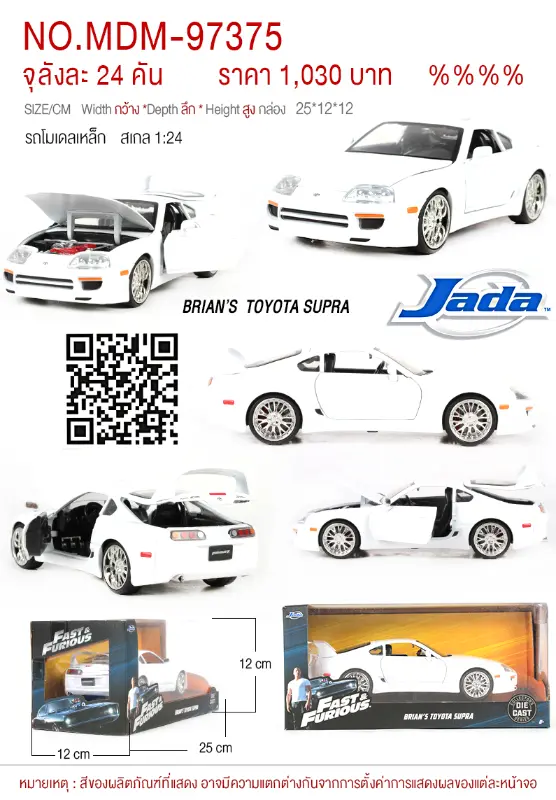 รถโมเดลเหล็ก 1:24 YUGZ จุลังละ 24 คัน