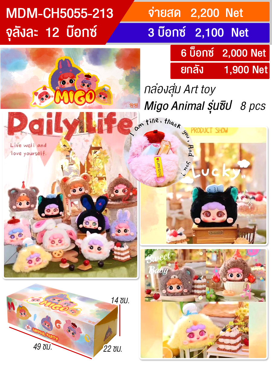 โมเดลตุ๊กตา Zip Migo Animal HT จุลังละ 12 กล่อง