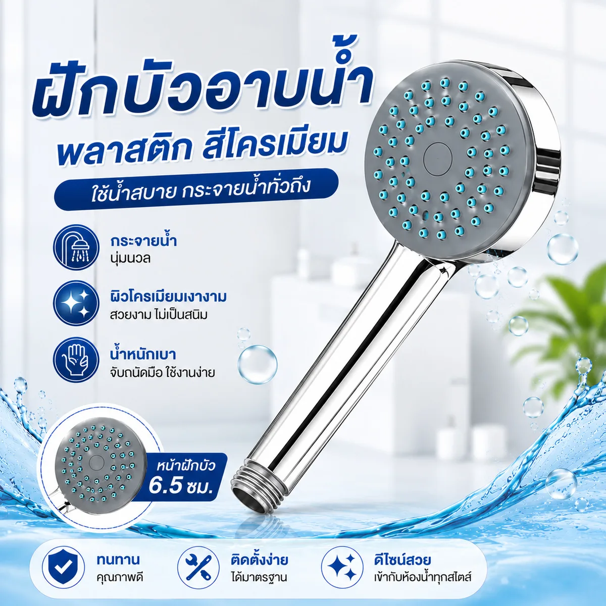 ฝักบัวอาบน้ำ 12ชิ้น/แพ็ค YUGT จุลังละ 240 ชิ้น