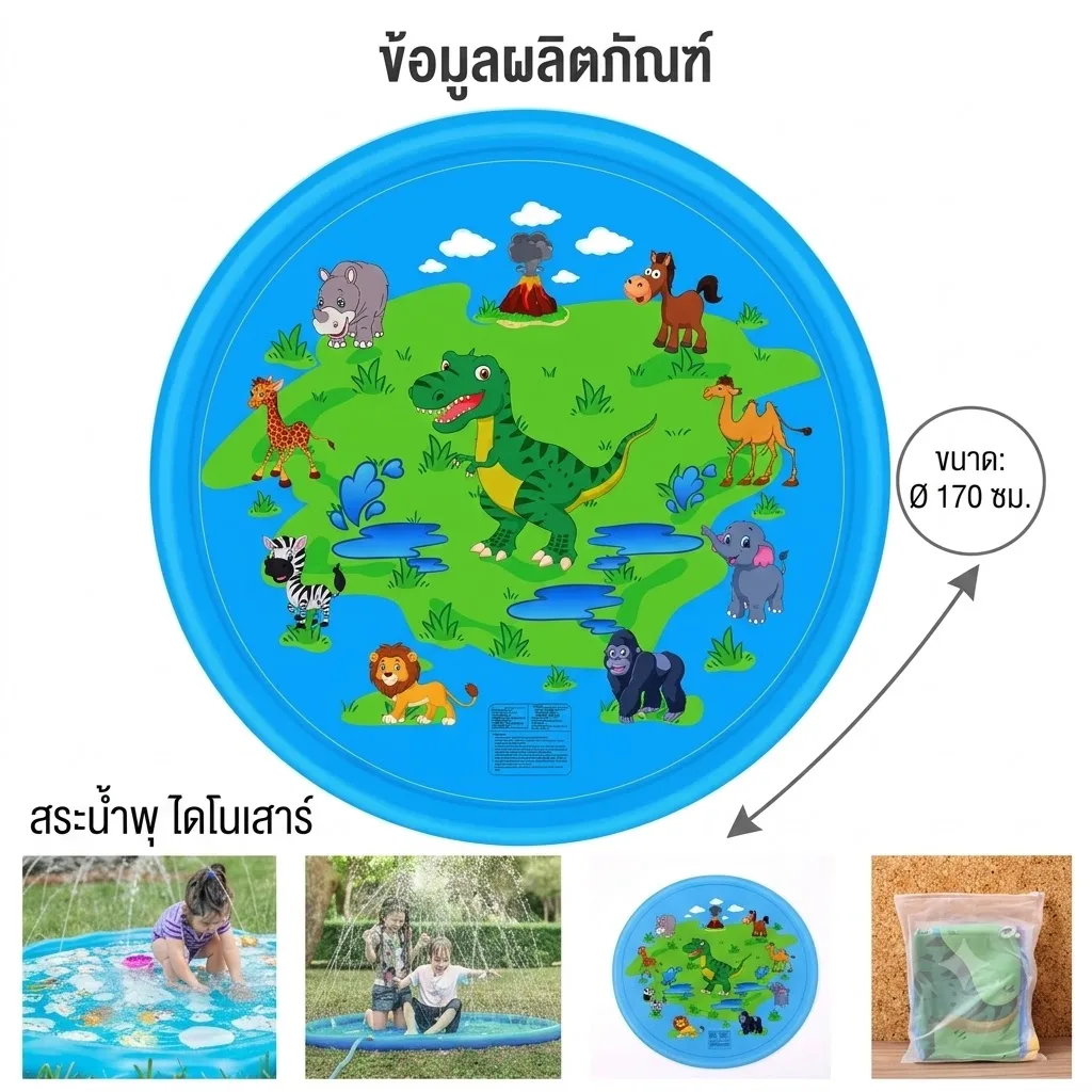 สระน้ำพุไดโนเสาร์ 170cm YUYW จุลังละ 40 ชิ้น