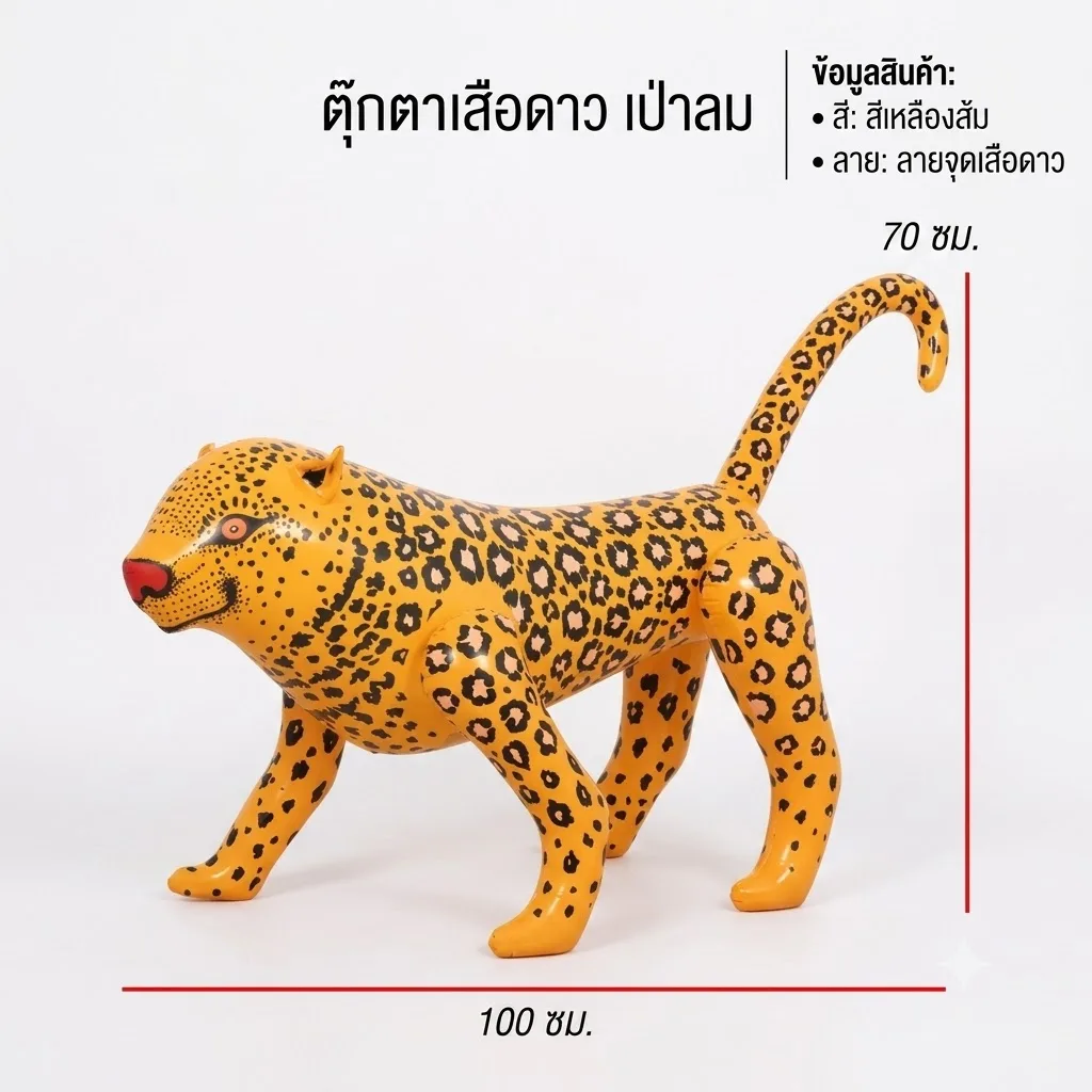 เป่าลม เสือดาว  100 cm คละสี Y.U จุลังละ 120 ชิ้น